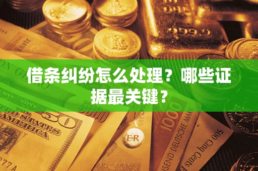 北京借条纠纷怎么处理？哪些证据最关键？